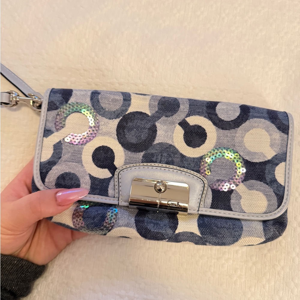 Coach Multicolor Circle Pattern Wristlet - Picture 7 of 10